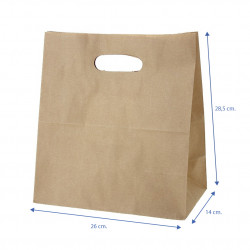 SACO DE PAPEL KRAFT COM ALÇA CORTADA 260X140X285MM