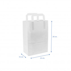 SACOS PEQUENOS DE PAPEL BRANCO 20X10X28CM