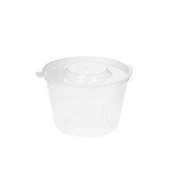 Tarrina PP reutilizable con tapa bisagra para salsas (120ml)