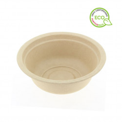 Platos blancos de caña de azúcar Bowl bio compostable (500ml)