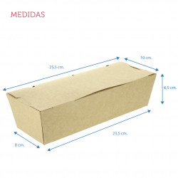 ENVASES PARA HOT DOG GRANDES DE CARTON KRAFT