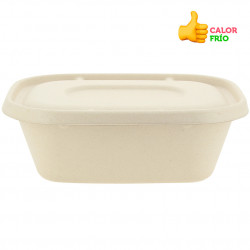 Envases biodegradables fibra kraft para pollo asado 1300cc