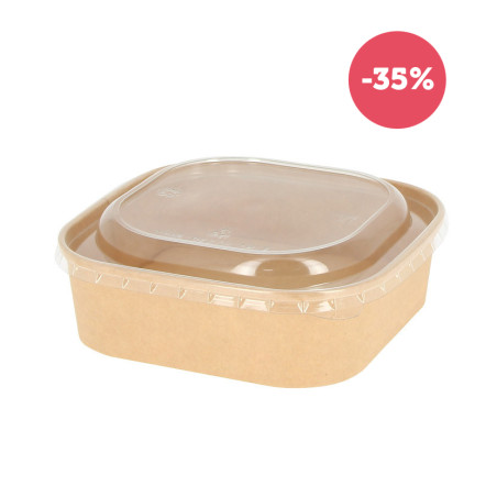 Envases kraft con tapa RPET estancos (1000cc)