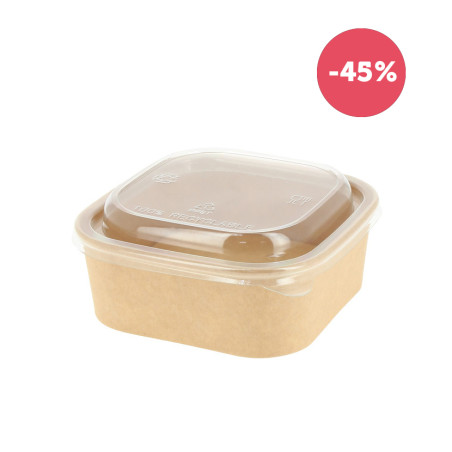 Envases kraft con tapa RPET estancos (500cc)
