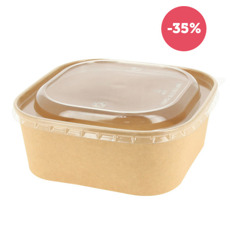 Envases kraft con tapa RPET estancos (1300cc)