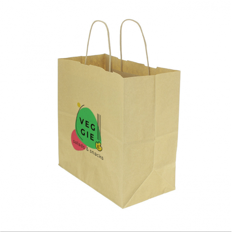 Bolsa Papel Kraft Asa Rizada (26+14x27cm)