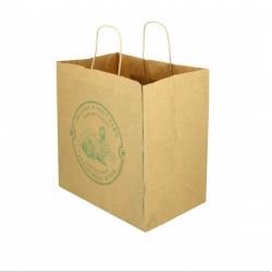 Saco de Papel Kraft com Alça Frisada (30+18x29cm) Personalizado