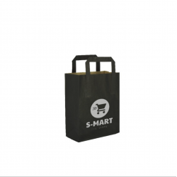 Bolsa de Papel Mini Negra (18+9x22cm) 
