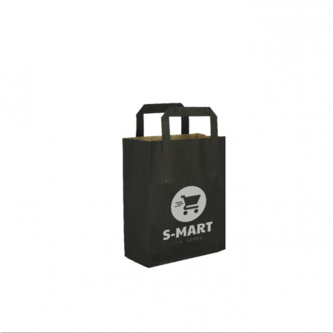 Bolsa de Papel Mini Negra (18+9x22cm) 