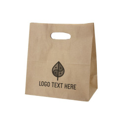 Bolsa Papel Kraft con asa troquelada (26+14x28,5 cm) Personalizada