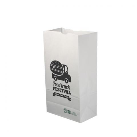 Saco de Papel Branco (18+11x34cm) Personalizado