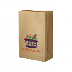 Bolsa Papel Kraft Grande Sin Asas (26+14x40cm) Personalizada