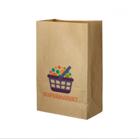 Saco Grande de Papel Kraft Sem Alças (26+14x40cm) Personalizado