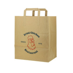 Saco de Papel Kraft com alças (26+20x32cm) Personalizado