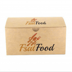 Embalagem Grande Auto-Montável Kraft Fritos (20,5x12,5x10cm) Impressa