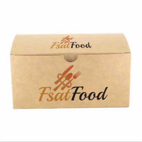 Embalagem Grande Auto-Montável Kraft Fritos (20,5x12,5x10cm) Impressa