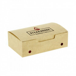 Caja para fritos mediana tipo kraft con ventilación (14,5x9x4,5cm) Personalizada