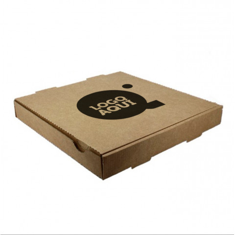 Caja Carton Pizza Kraft (33x33x4 cm) Personalizada