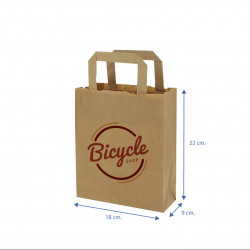 Bolsa Papel Mini Kraft (18+9x22cm) Personalizada