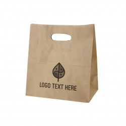 Bolsa Papel Kraft con asa troquelada (26+14x28,5 cm) Personalizada