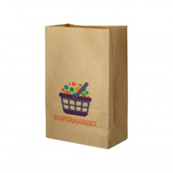 Bolsa Papel Kraft Grande Sin Asas (26+14x40cm) Personalizada