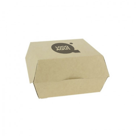 Caixas de papelão kraft para hambúrgueres pequenos Personalizadas 1 Tinta