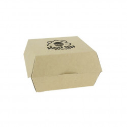 Cajas de cartón kraft para hamburguesas pequeñas Personalizadas 1 Tinta