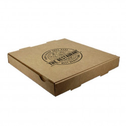 Caja Carton Pizza Kraft (33x33x4 cm) Personalizada