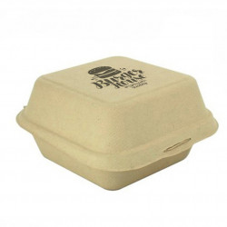 Cajas para hamburguesas fibra kraft (10x10x8cm) Personalizada 1 tinta