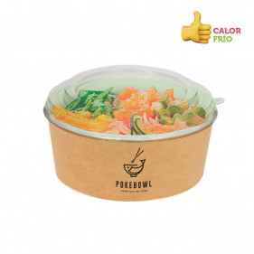 Tarrina bowl poke de cartón con tapa (750ml) Personalizada 1 Tinta