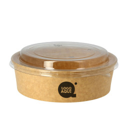 Recipiente redondo de cartão com tampa PET antiembaciante 948cc Personalizado 1 Tinta