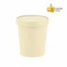 Envase cartón ECO bambú para sopas y caldos con tapa (475ml) Personalizado 1 Tinta