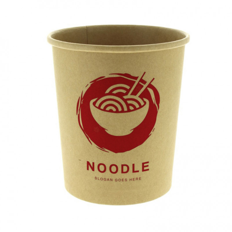 Tigela para sopas de cartão kraft (11,8Ø x 13cm) 950ml Personalizada 1 Tinta