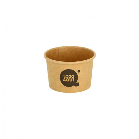 Tarrina para salsas cartón ECO kraft (6,2Øx 3,7 cm) 60ml Personalizada 1 Tinta