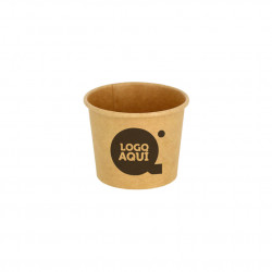 Tarrina para salsas cartón ECO kraft (6,2Øx5cm) 90ml Personalizada 1 Tinta