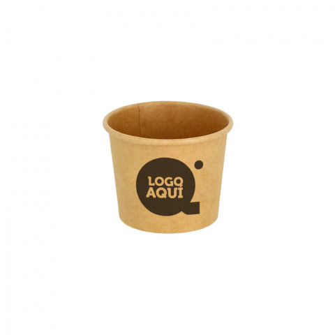 Tarrina para salsas cartón ECO kraft (6,2Øx5cm) 90ml Personalizada 1 Tinta