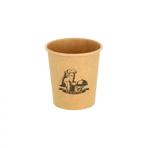 Tarrina para salsas cartón ECO kraft (6,2Øx6,5 cm) 120ml Personalizada 1 Tinta