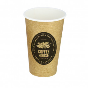 Vaso de café deco kraft (355ml) Personalizado 1 Tinta