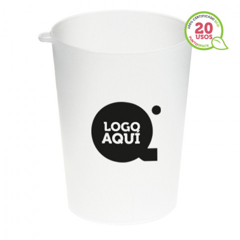 Copo Frozen ECO reutilizável com argola para mini cerveja 900 ml (10,5Ø x 13,8cm) Personalizado 1 Tinta