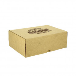 Cajas de cartón kraft microcanal medio menú (22x15x7,6cm) Personalizada