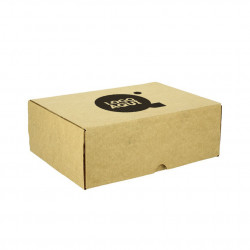 Cajas de cartón kraft microcanal medio menú (22x15x7,6cm) Personalizada