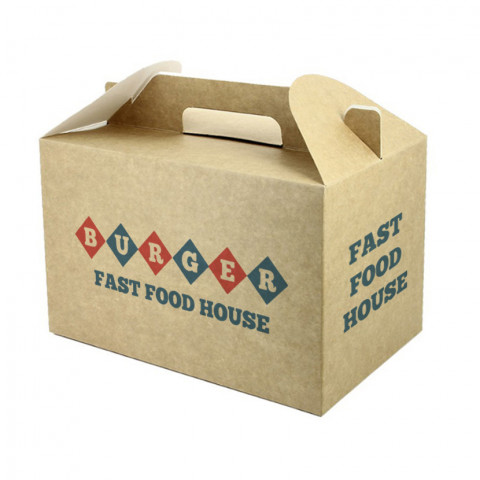 Mala de Cartão Kraft Picnic Média (22,5x14,5x15cm) Personalizada