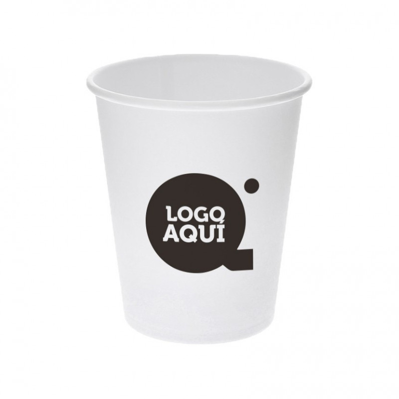 Vasos para café blancos de cartón Personalizado 1 tinta
