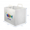 Bolsa Papel Blanca fondo ancho asa plana (32+21x25cm) Personalizada