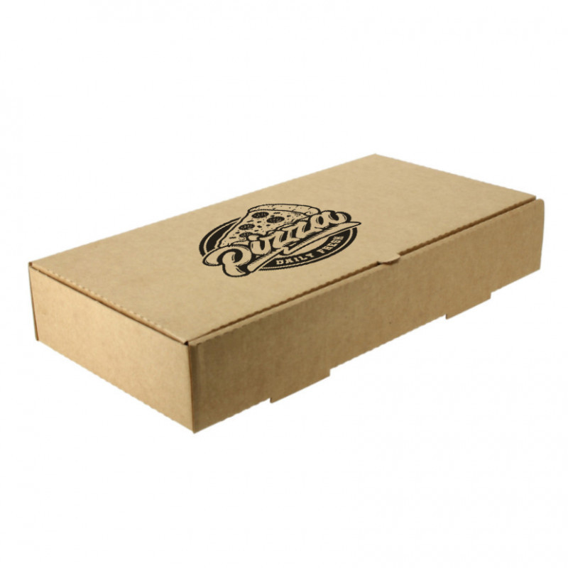 Caja para pizza calzone de cartón kraft microcanal (15,2x30,5x5cm) Personalizada