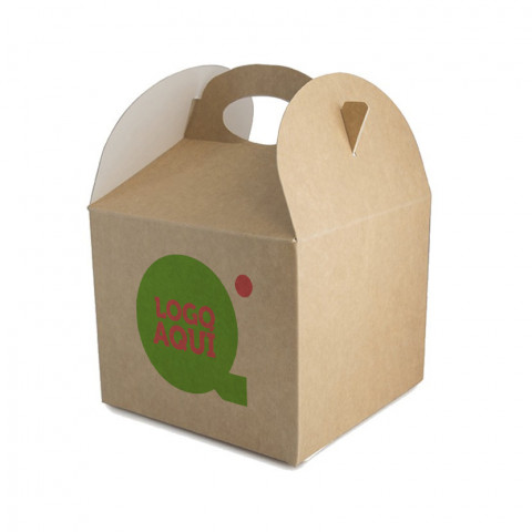 Mala Infantil Com Alças Cartão Kraft (13x13x11,5cm) Personalizada