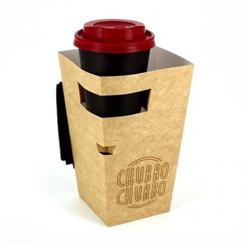 Embalagem para churros e copo de chocolate kraft (7,8x7,8x18cm) Personalizada