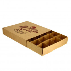Caixas para viagem de croquetes de papelão Kraft 20u (25x22x5,5cm) Personalizadas
