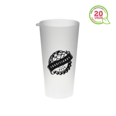 Vaso Frozen ECO reutilizable con argolla para cócteles y cerveza (400ml) Personalizado