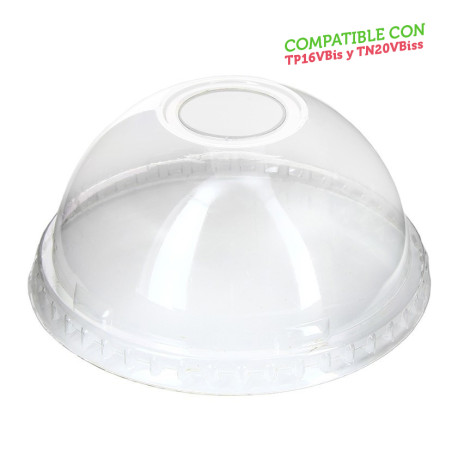 Tapa cúpula con agujero para vasos TP16VBis y TN20VBiss personalizados (9,6Ø) Tapa cúpula con agujero para vasos TP16VBis y TN20VBiss personalizados (9,6Ø)
